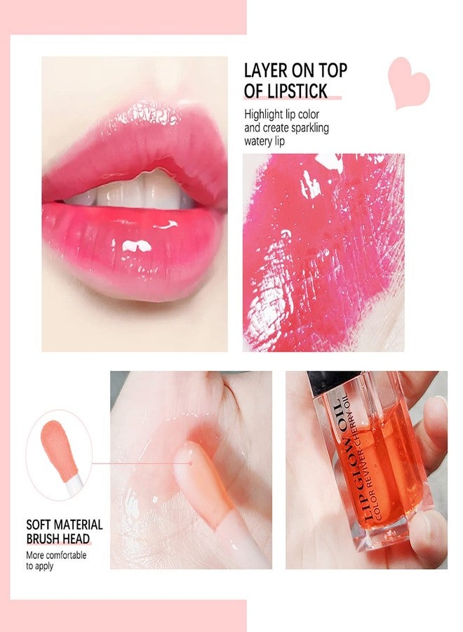 Alisesun Lip Oil Hydrating Tinted Lip Balm, Plump Lip Gloss Lip Care Transparent Toot Lip Oil Tinted (015# Cherry Red) - Image 3